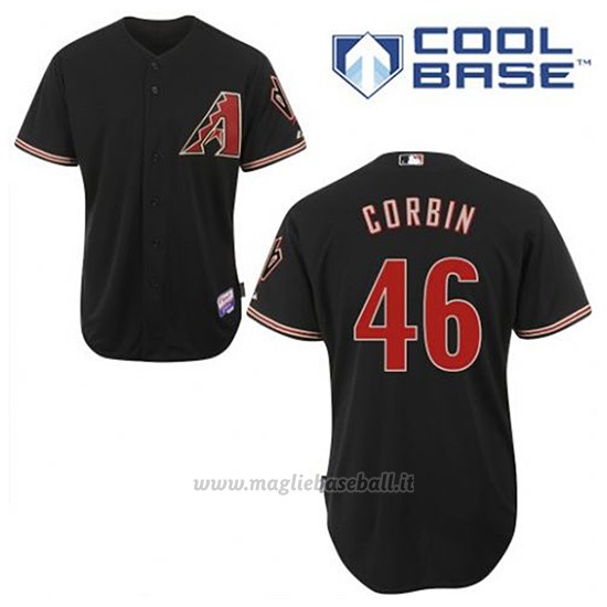 Maglia Baseball Uomo Arizona Diamondbacks 46 Patrick Corbin Nero Alterner Cool Base